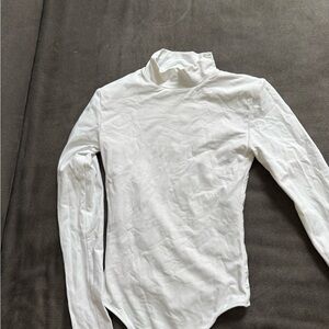 Aritzia White Long Sleeve Bodysuit